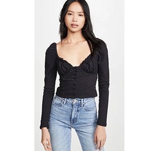 Free People Ladybug Long Sleeve Top In Black